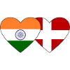India Denmark Flag Heart