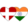 Denmark India Flag Heart