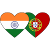 India Portugal Flag Heart
