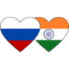 Russia India Flag Heart
