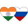 India Russia Flag Heart