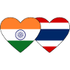 India Thailand Flag Heart