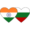 India Bulgaria Flag Heart