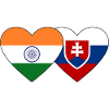 India Slovakia Flag Heart