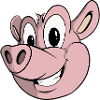 Funny Cartoon Farm Pig