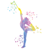 Gymnast with baton rhythmic gymnastics