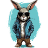 Feisty Rabbit. Urban graffiti style.