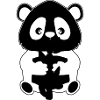 Panda with bamboo