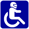 Rollstuhlfahrer mit Helm für WCMX-Rolle*
