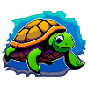 Pretty turtle, swimming