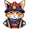 Cute samurai cat