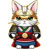 Cute samurai cat