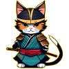 Cute samurai cat