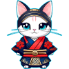Cute samurai cat