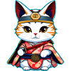 Cute samurai cat