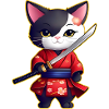 Cute samurai cat