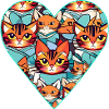 Heart with cats