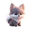 Dog with button eyes