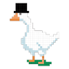 Canard avec haut-de-forme pixélisé