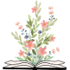 Open Book with growing Flowers