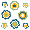 70s Flower Pattern Green