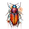 Aquarelle froide Boho Beetle Insecte