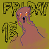 Scared ghost on Friday 13th