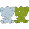 Deux bébés éléphants