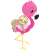 Cute Sloth Flamingo