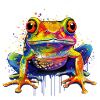 Bunter tropfender Frosch