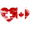 Switzerland Canada Flag Heart