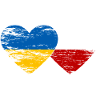 Ukraine Poland flag heart used