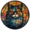 Cymric Cat Breed Aquarelle Verre