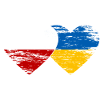 Poland Ukraine flag heart used