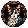 Japanische Bobtail Katzenrasse Aquarellglas