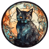 Cymric Cat Breed Aquarelle Verre