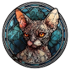 Devon Rex Katzenrasse Aquarellglas
