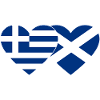 Greece Scotland Flag Heart