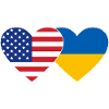 États-Unis Ukraine Flag Heart