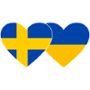 Suède Ukraine drapeau coeur