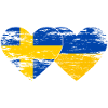 Suède Ukraine drapeau coeur utilisé