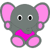 Putziger Elefant | Süss, Rosa, Mädchen