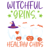 Witchy grin, healthy chin.