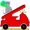 SCHULKIND EINSCHULUNG FEUERWEHRAUTO MAUS