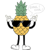 Stickers Accessoire Ananas Cool Logo