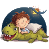 Dino Fan falls asleep