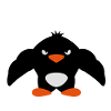 Funny muscular biceps penguin bodybuilder