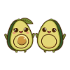 Animated Cute Avocado Duo