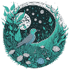 Oiseau avec lune