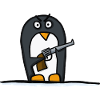 Penguin with pistol